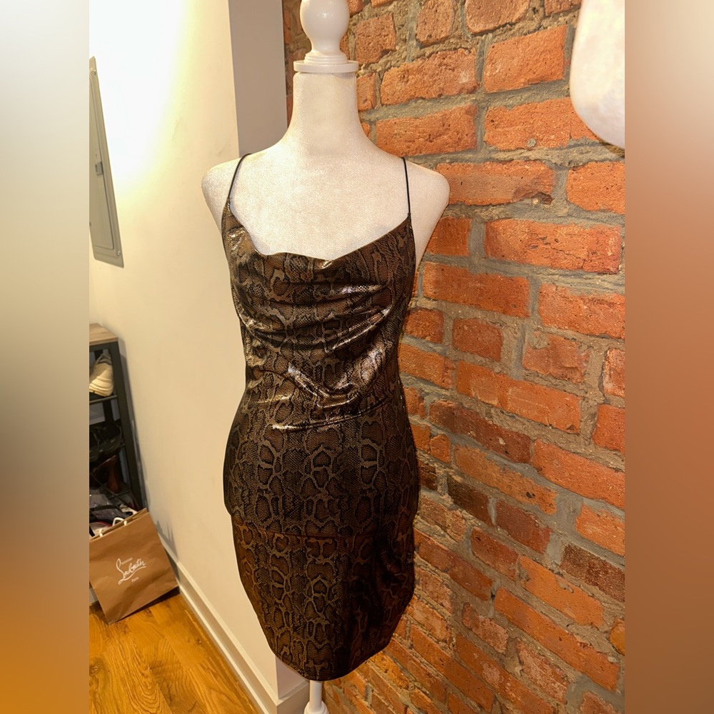 H&M snakeskin midi